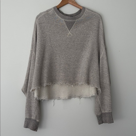 R13 Tops - R13 Distressed Cropped Sweatshirt